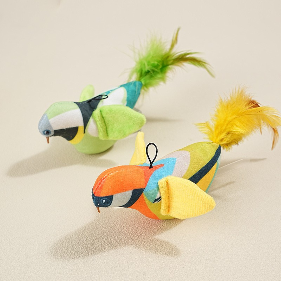 Hanging bird cat toy